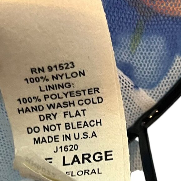 Newport News Women's‎ L Layered Floral Sheer Mesh Maxi Dress White Multicolor - Picture 4 of 4